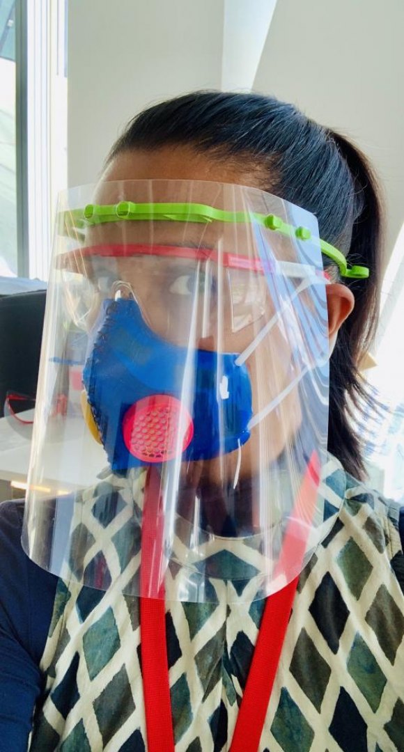 Cornell Tech, Still With The Community, Battling COVID-19 3D printed face mask, manufactured by Cornell and Cornell Tech.